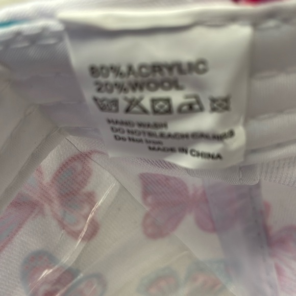 Butterfly 🦋 White with Multicolored Butterflies Baseball Cap - Picture 11 of 12